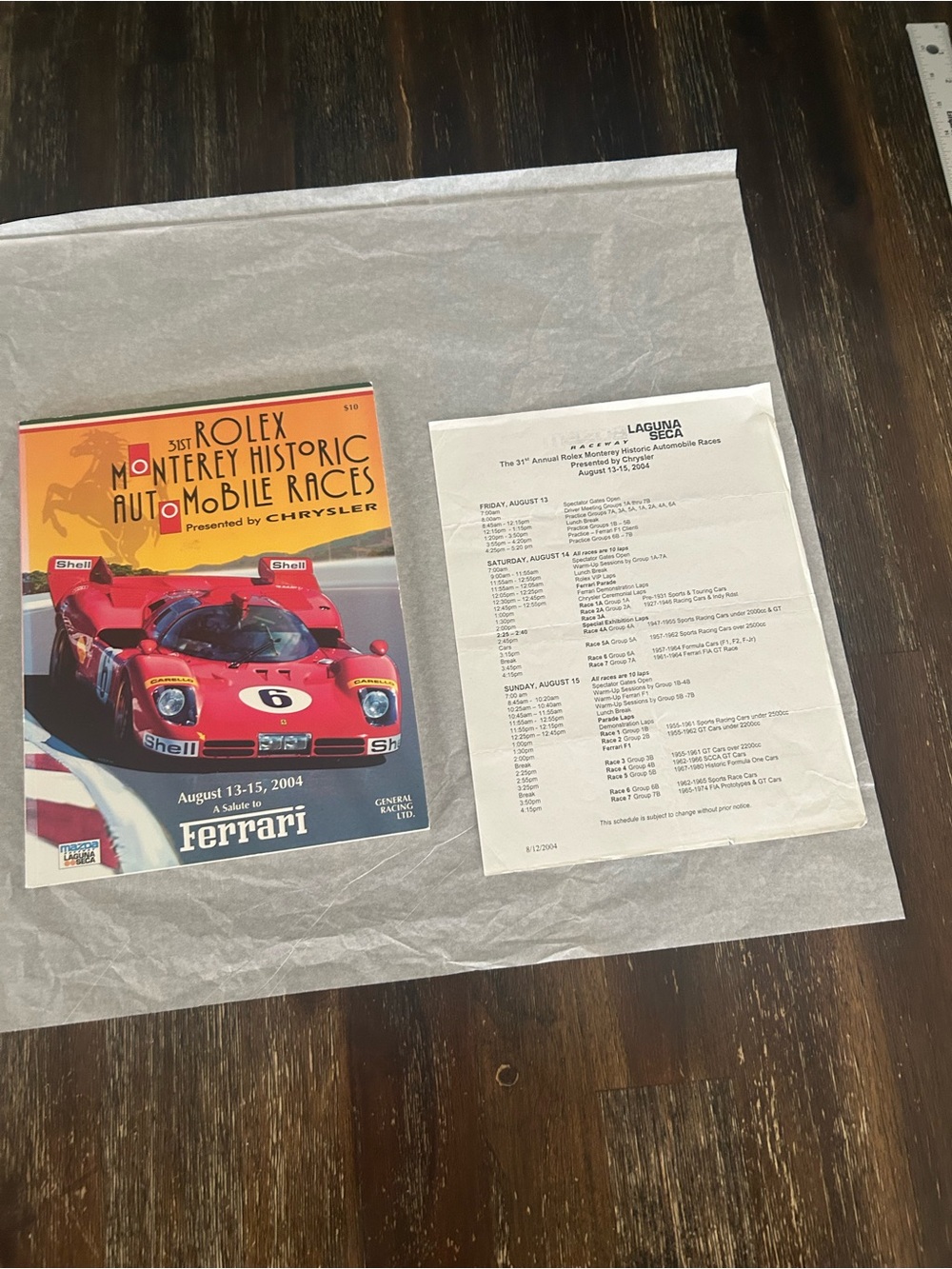 2004 31st Rolex Monterey Historic
Automobile Races Program - A Salute to Ferrari